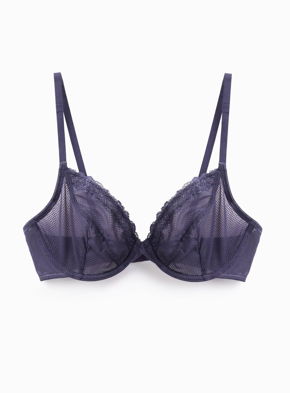 Mia Indigo Lace Wired Non-Padded Plunge Bra 38B - Image 1